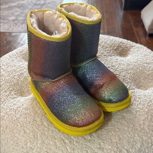 UGG Kids Glitter Boots with Yellow Soles